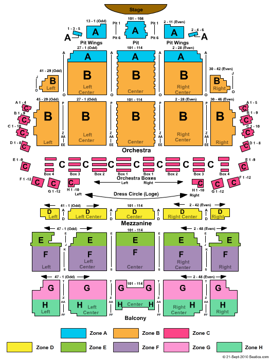 Citi Performing Arts Center Seating Chart